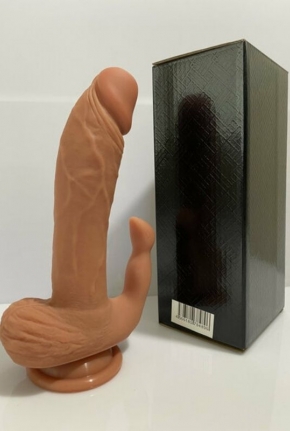 CENSAN Klitoris Uyarml ift Katmanl Premium Dildo